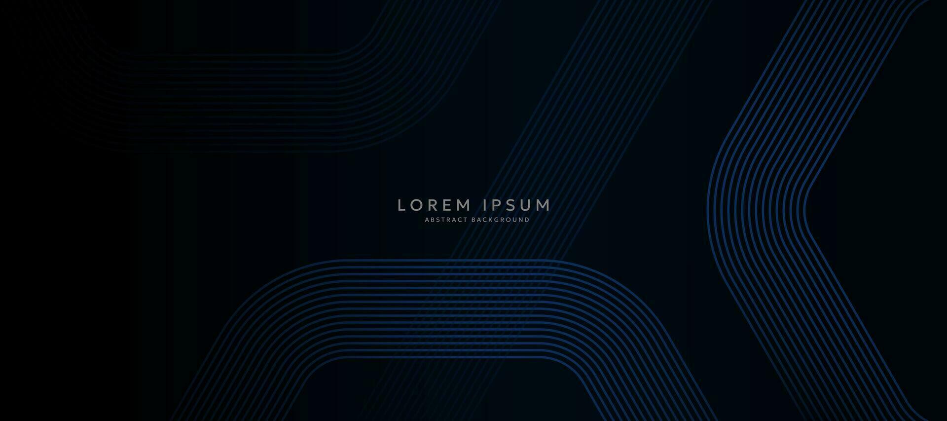 Dark blue abstract background with glowing lines. Modern shiny blue lines pattern. Elegant graphic design. Futuristic technology concept. Vector illustration