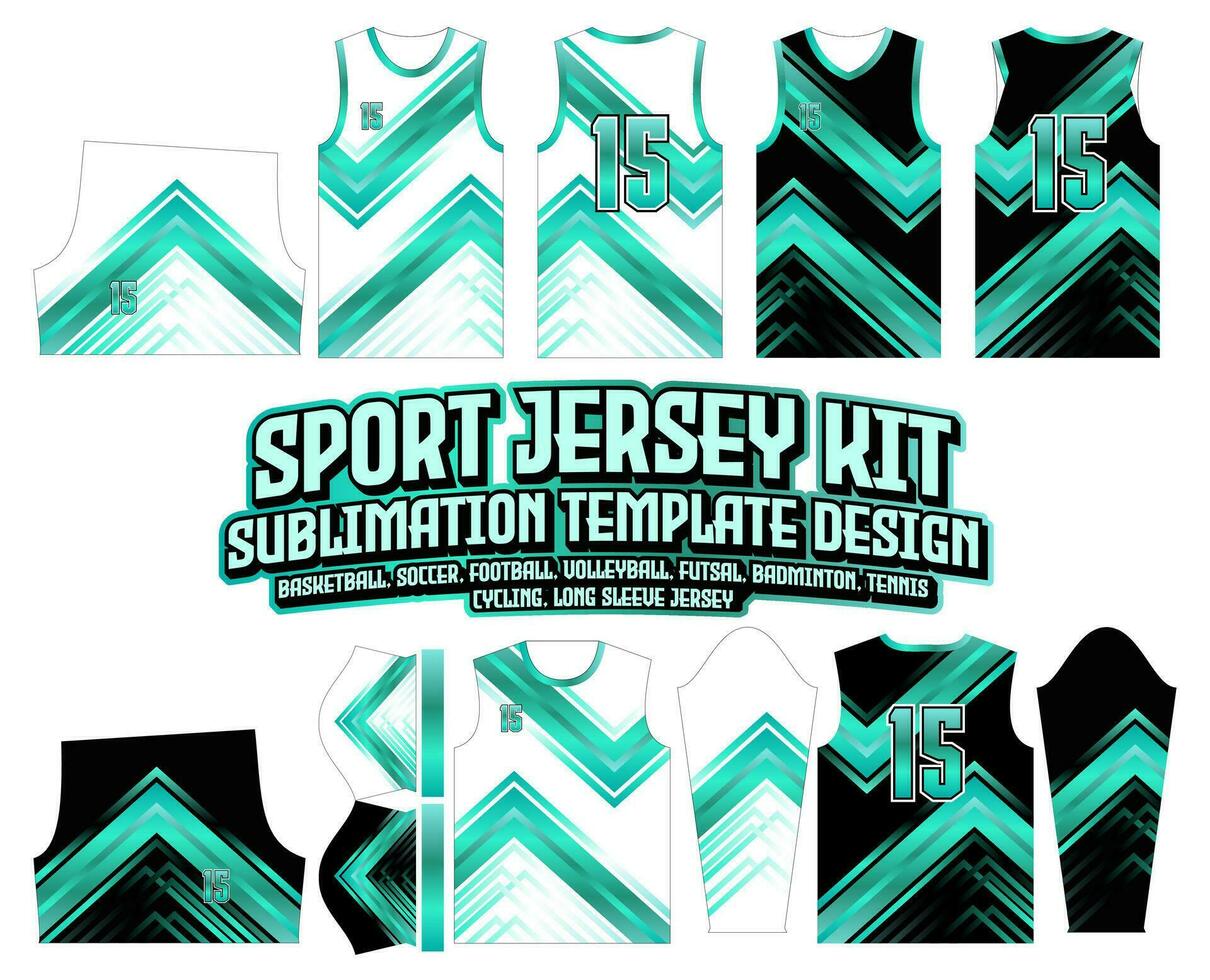 Gradient Green Arrow Jersey Design Sportswear Background vector