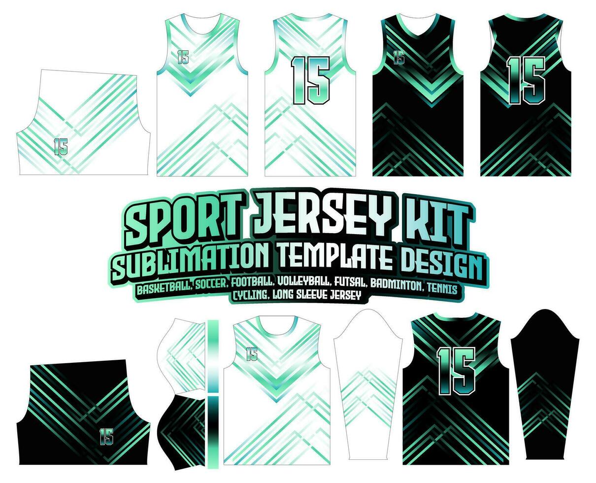 Gradient green Stripes Jersey Design Sportswear Background vector