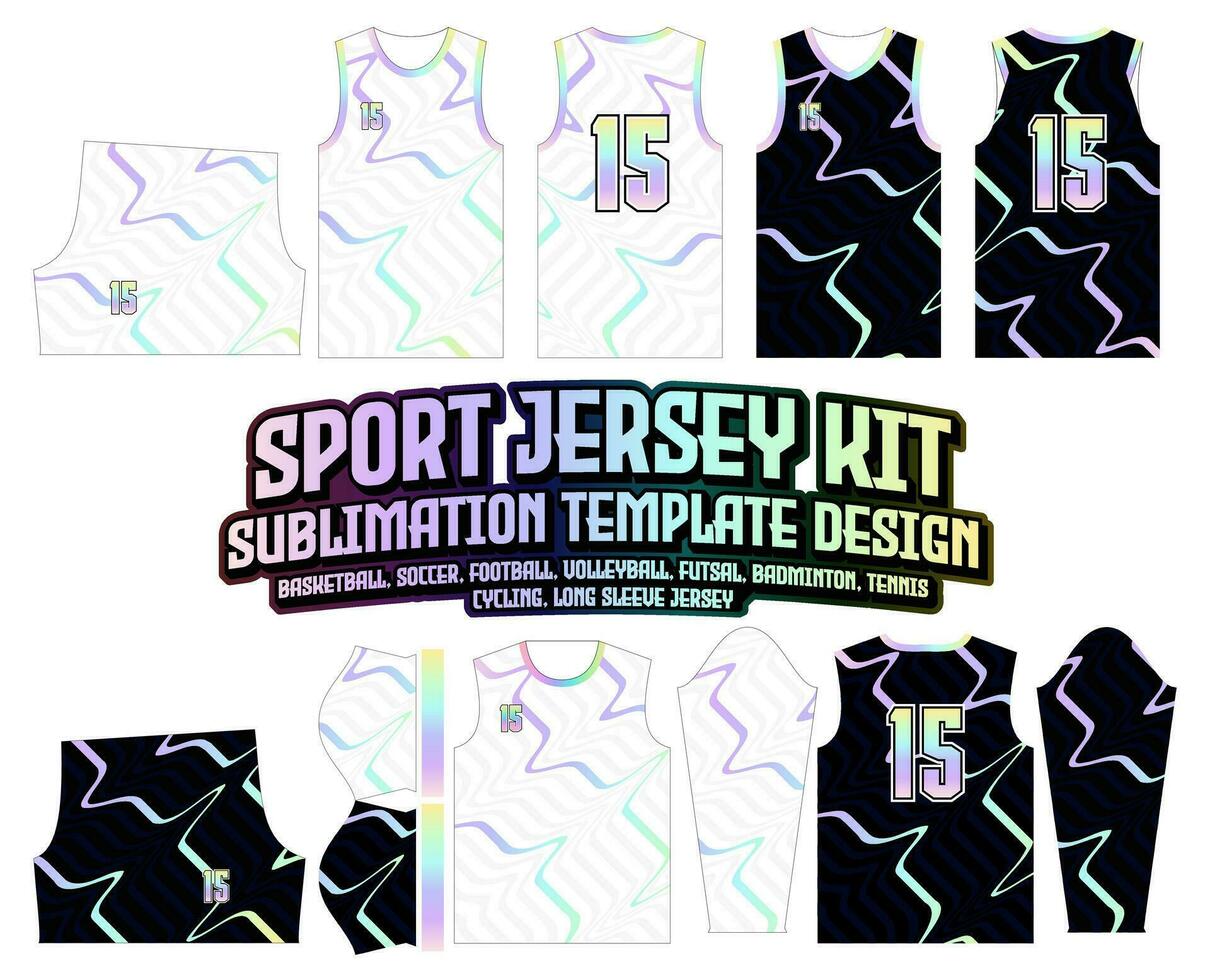 Abstract Contour Gradient Jersey Design Sportswear Background vector