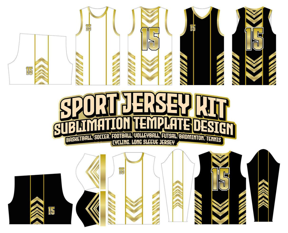 Gradient Gold Arrow Jersey Design Sportswear Background vector