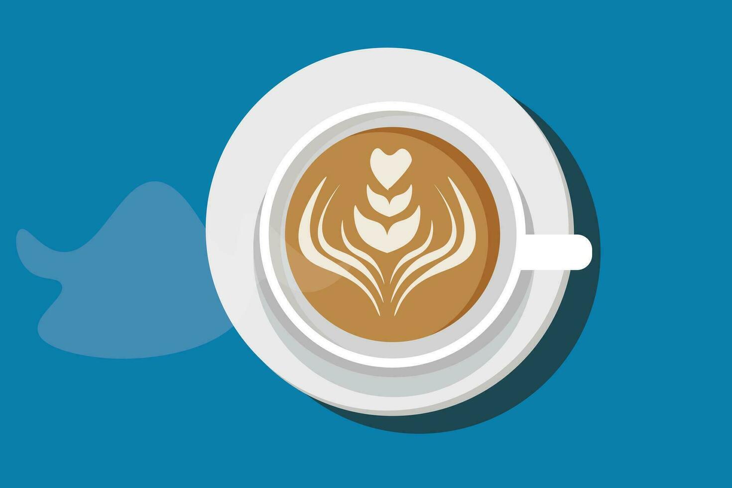 Cup of coffee top view vector