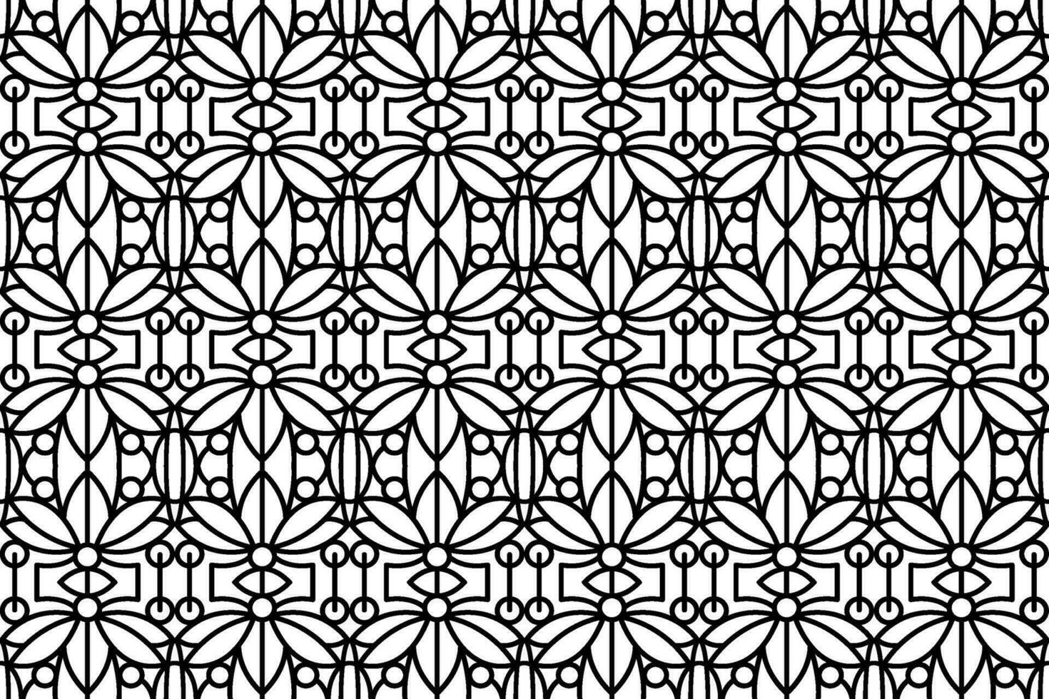 Lace, trim line art seamless pattern. Black and white abstract repeating pattern for wallpapers, textile, fabric, cover, backgrounds, printing and other designs. vector