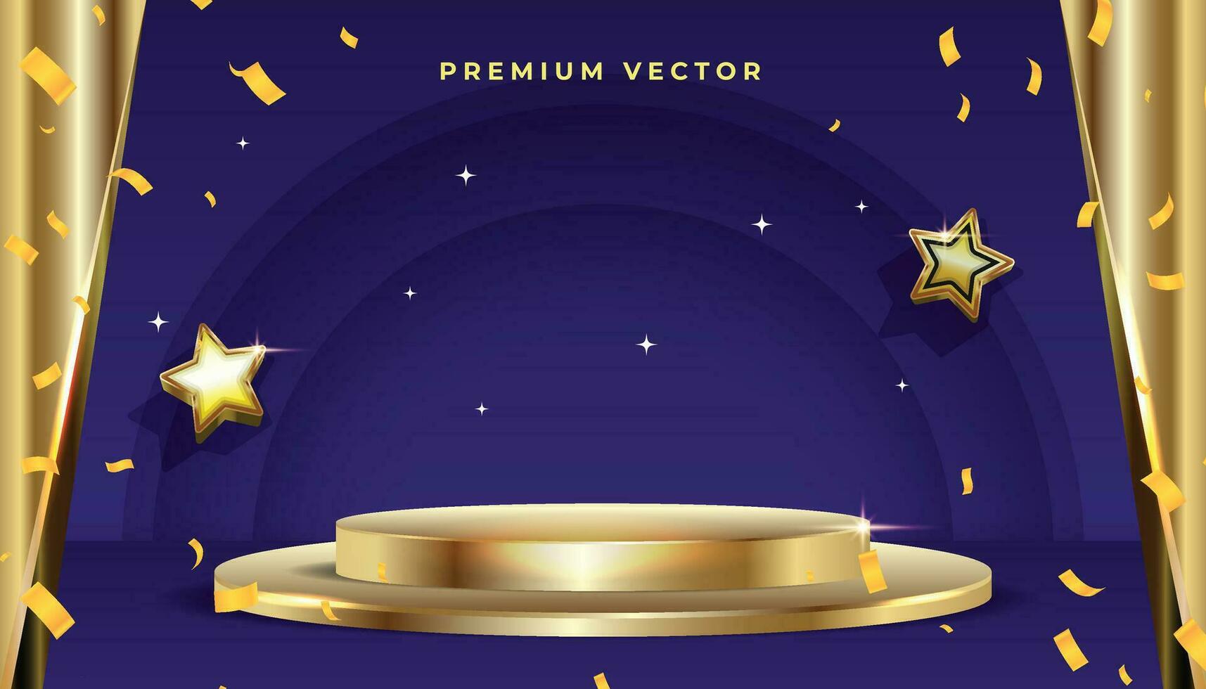 Vector Illustration Gold confetti award blue High Quality Background