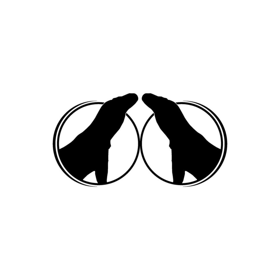 The Komodo Dragon in the Circle Shape for Logo Type, Art Illustration, Pictogram, Website, or Graphic Design Element. Vector Illustration