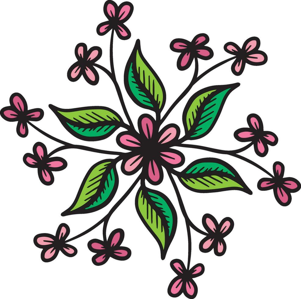 rosado flor diseño circular logo o perfil imagen vector