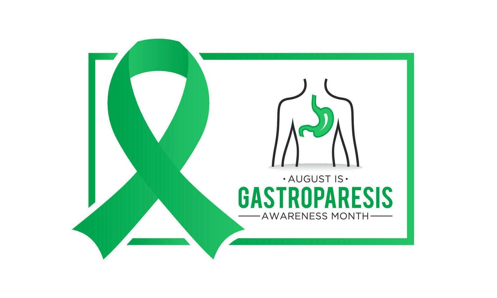 Gastroparesis awareness month is observed every year in august. August is gastroparesis awareness month. Vector template for banner, greeting card, poster with background. Vector illustration.