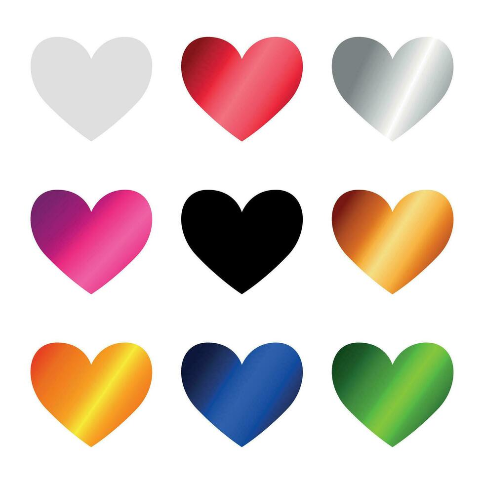 modern colorful heart symbol collection vector