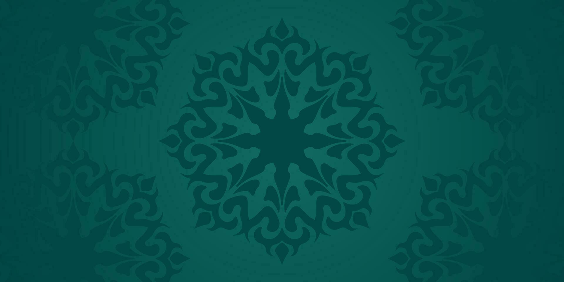 arabic motif green background vector