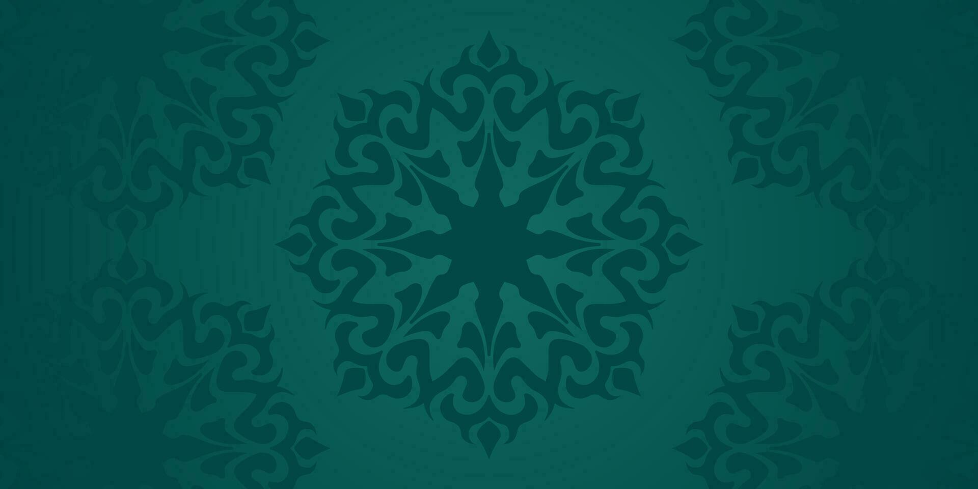 arabic motif green background vector