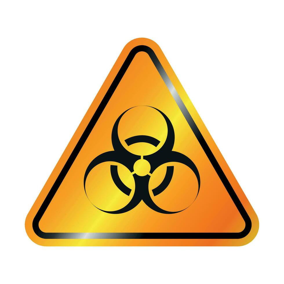 Yellow and black background biohazard hazard sign vector