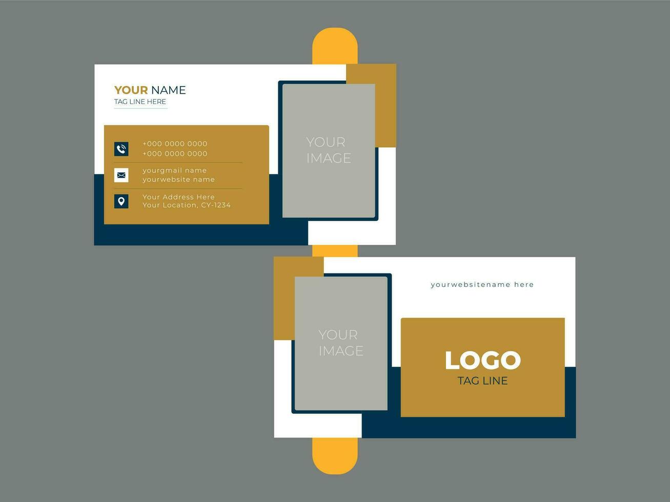 Double-sided creative business card template. vector