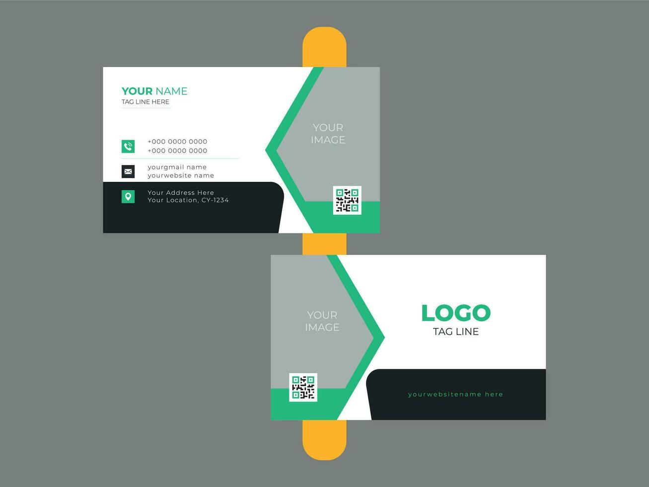 Double-sided creative business card template. vector