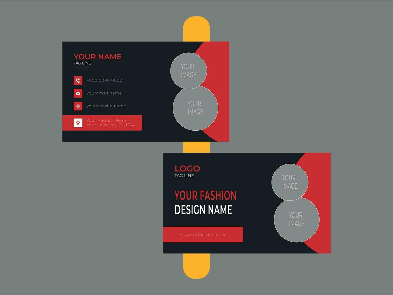 Double-sided creative business card template. vector