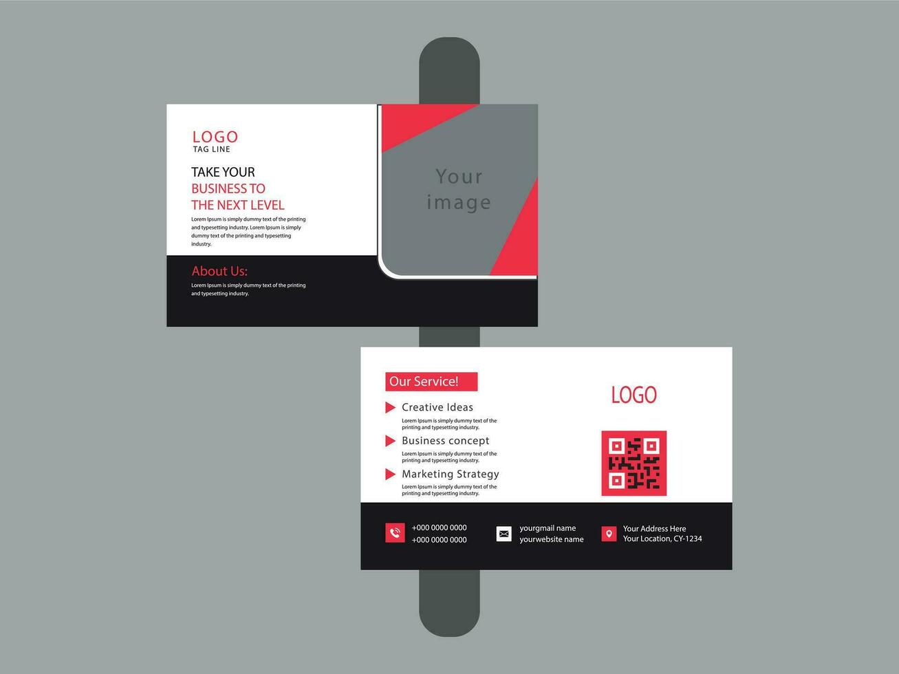 Corporate Business Postcard Template Design. vector