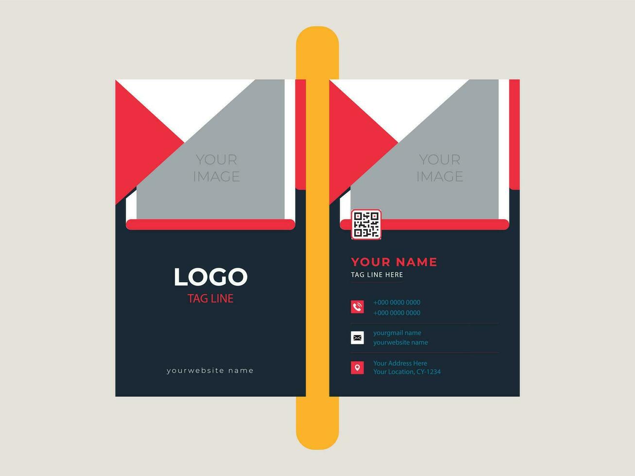 Double-sided creative business card template. vector