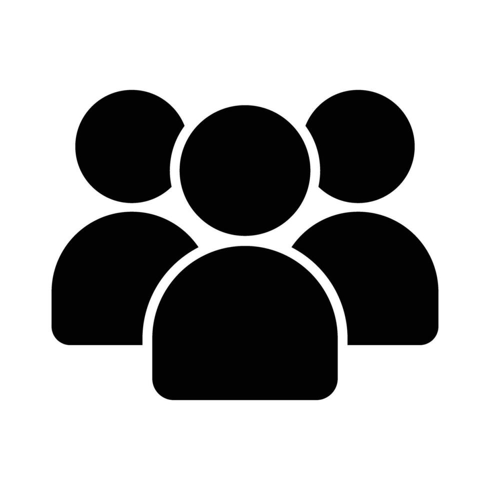 Crowd people silhouette icon vector illustration. Social icon. Flat style design. User group network. Enterprise team group. Community member icon. Business team work activity. User icon.