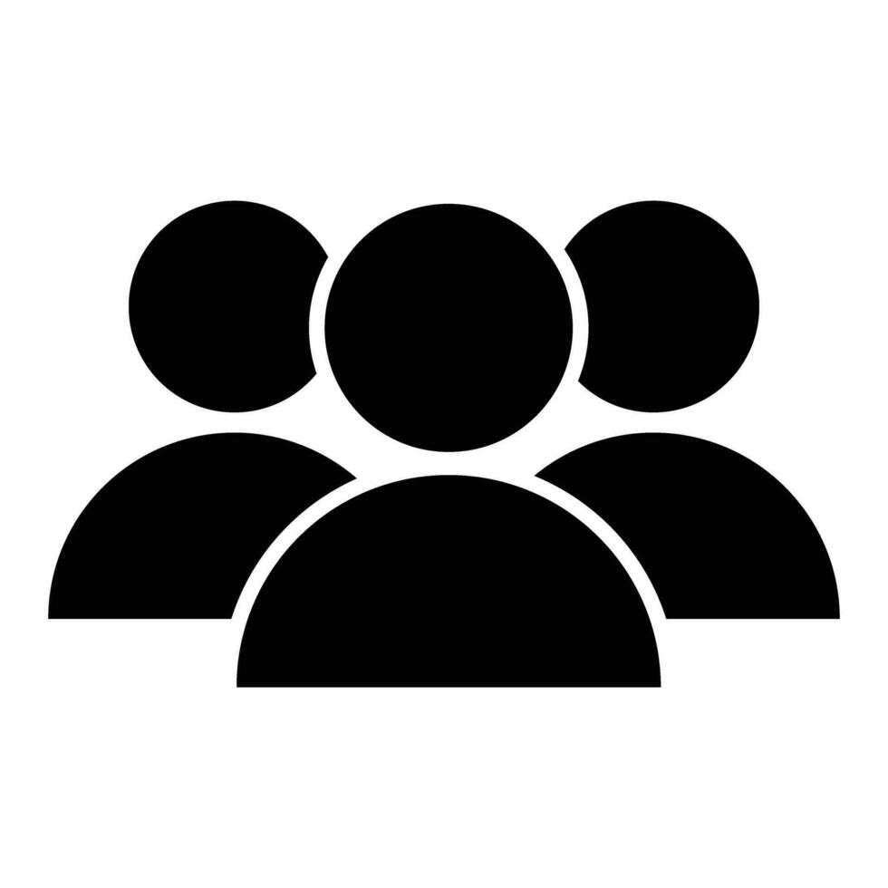 Crowd people silhouette icon vector illustration. Social icon. Flat style design. User group network. Enterprise team group. Community member icon. Business team work activity. User icon.