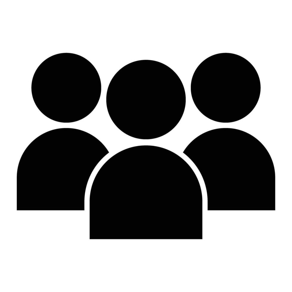 Crowd people silhouette icon vector illustration. Social icon. Flat style design. User group network. Enterprise team group. Community member icon. Business team work activity. User icon.