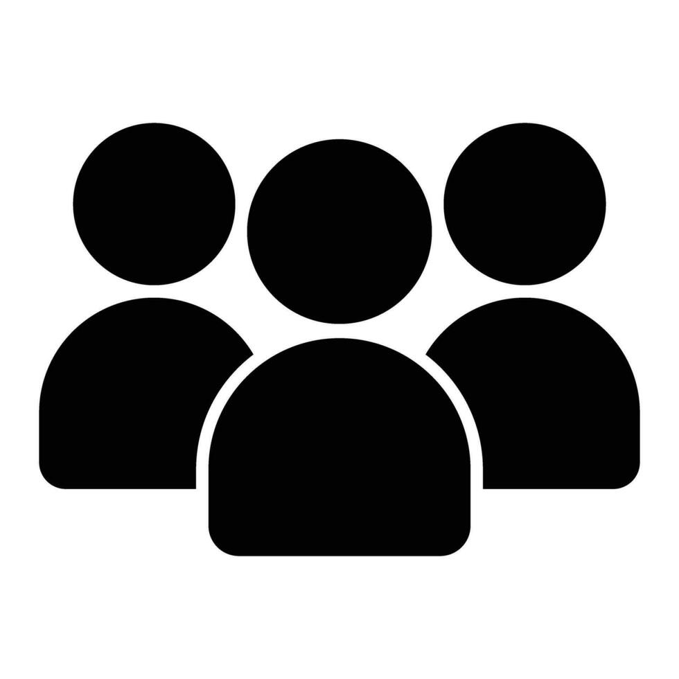 Crowd people silhouette icon vector illustration. Social icon. Flat style design. User group network. Enterprise team group. Community member icon. Business team work activity. User icon.