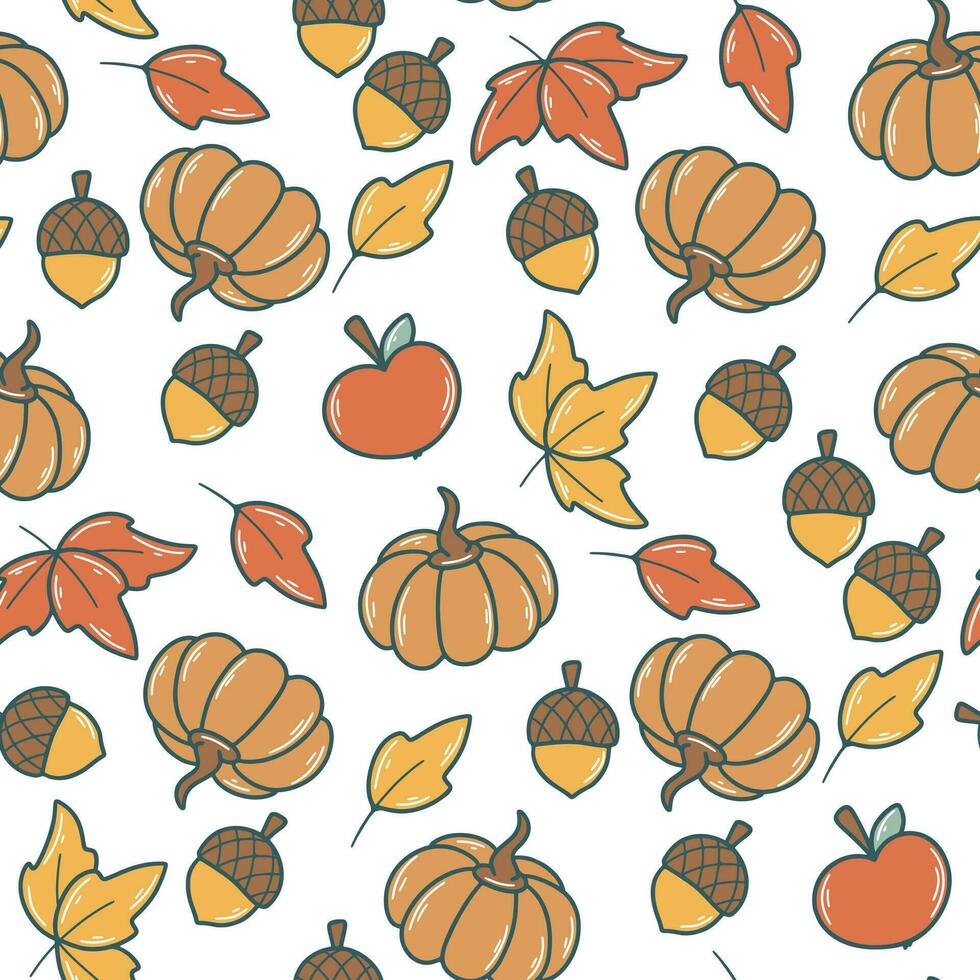 Autumn natural seamless pattern vector illustration