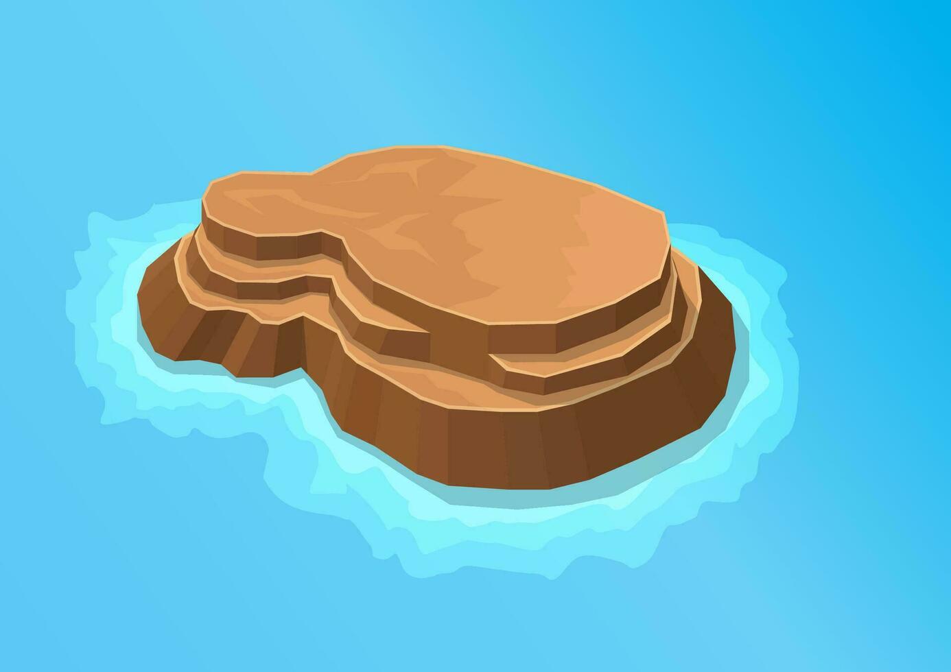 isometric rocky island vector