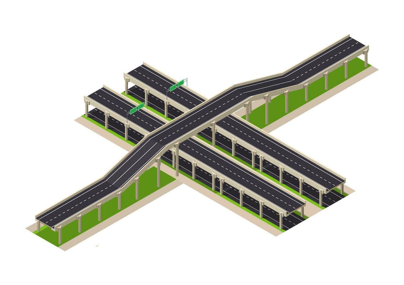 isometric flyover highway vector