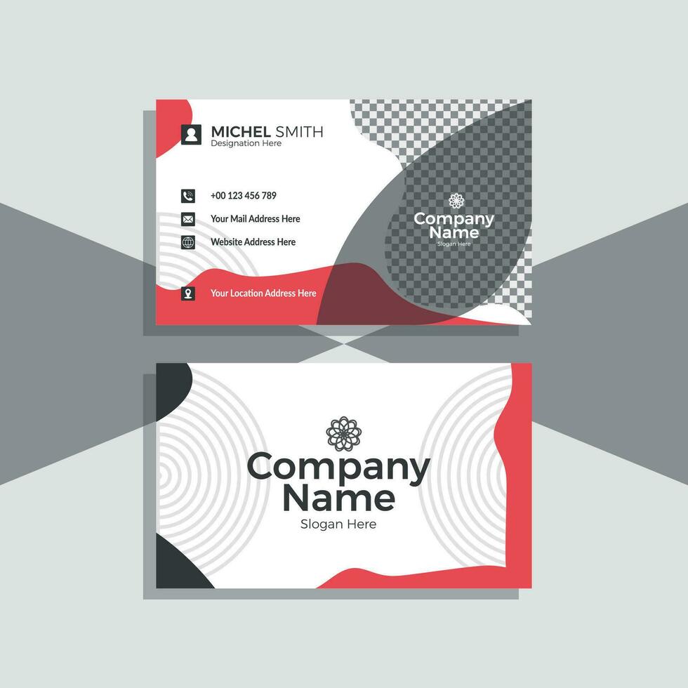 modern business card template with abstract shapes vector