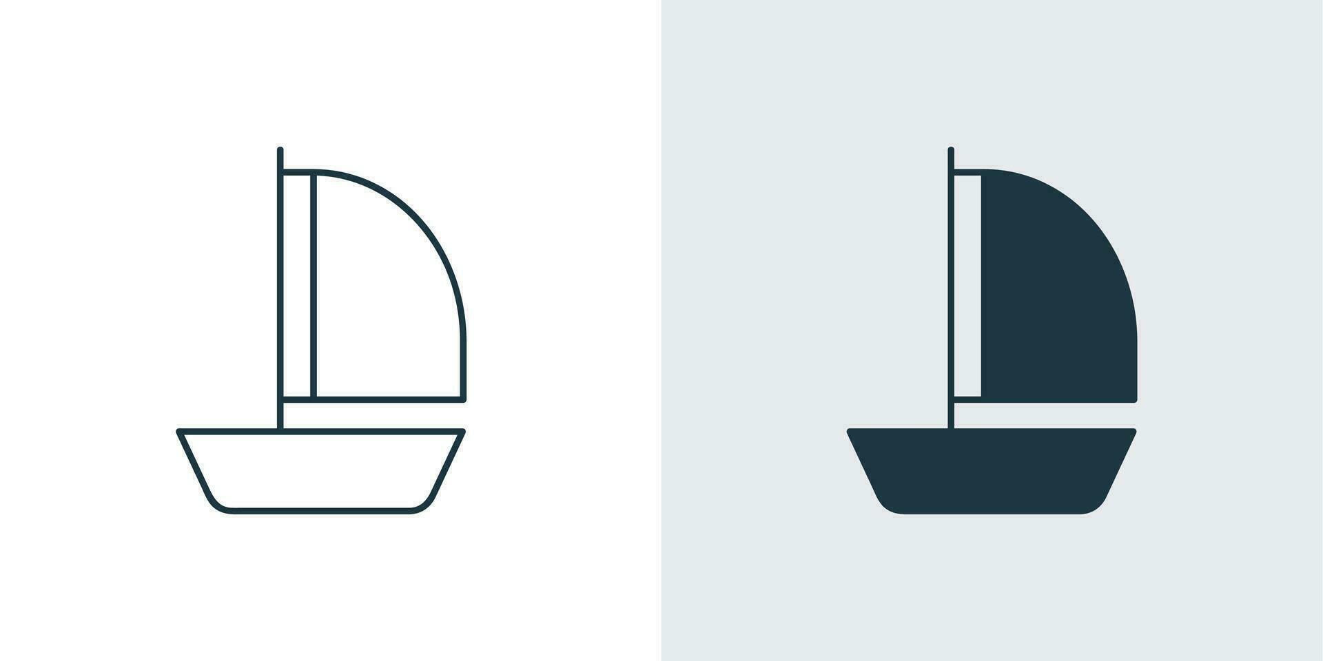 velero icono vector. contorno ilustración de un navegación barco o Embarcacion vector