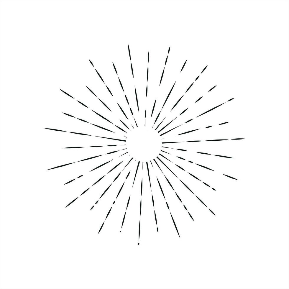 retro sun bursts, vintage sun rays, firework vector