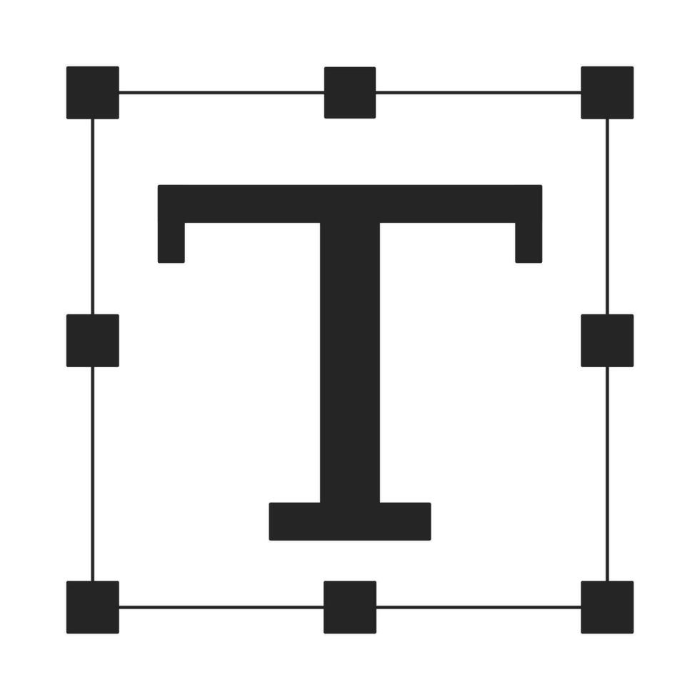 Text box flat monochrome isolated vector object. Element of text and typography. Editable black and white line art drawing. Simple outline spot illustration for web graphic design