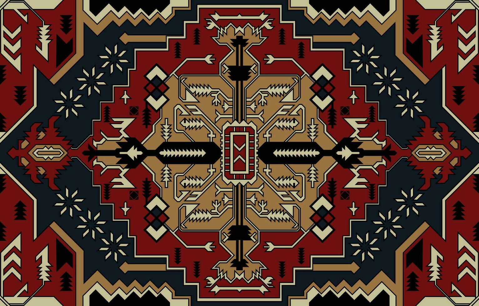 navajo pattern.Persian rug.Aztec tribal.seamless geometric pattern. Indigenous ethnic carpet. Ethnicity. Red carpet, the story of the fire war. vector