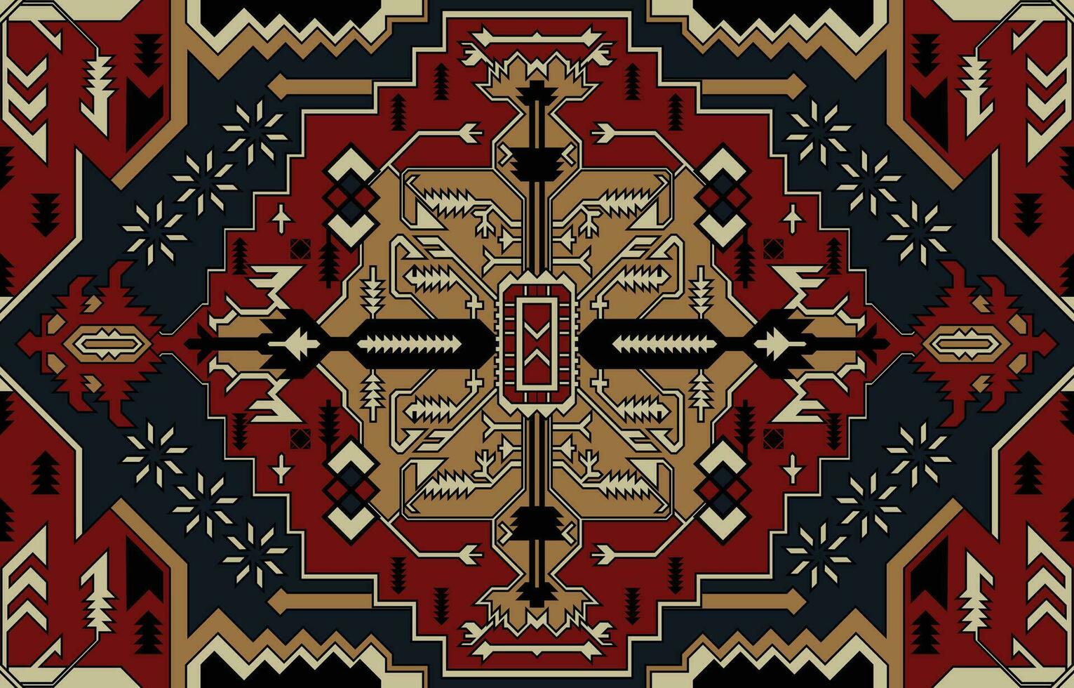 navajo pattern.Persian rug.Aztec tribal.seamless geometric pattern. Indigenous ethnic carpet. Ethnicity. Red carpet, the story of the fire war. vector