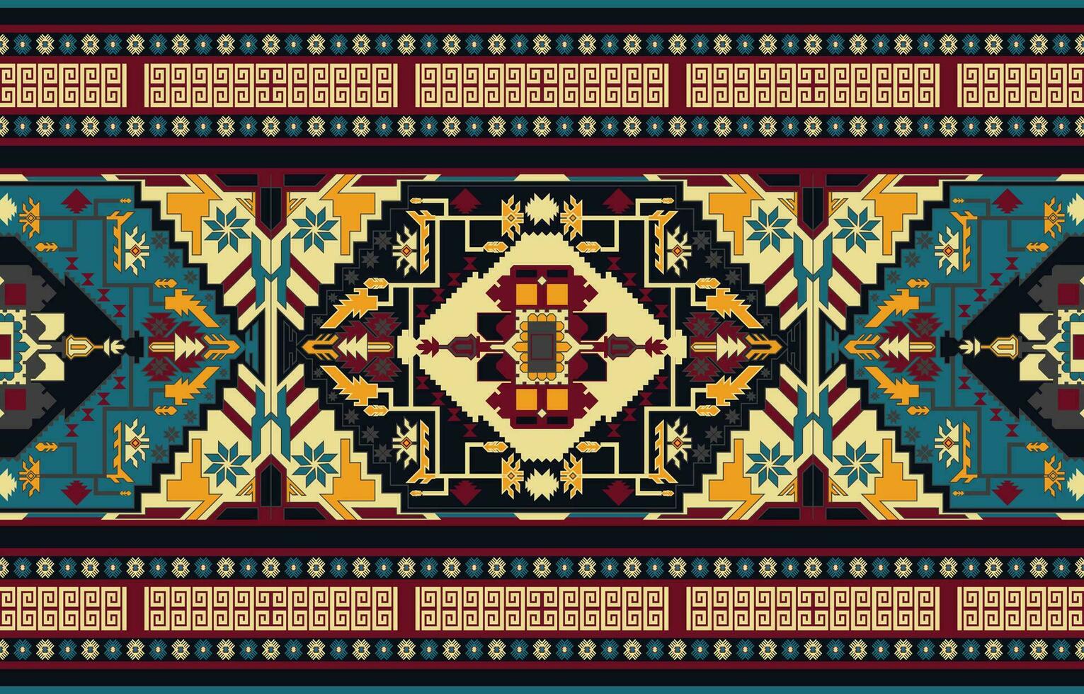 tribal vector ornamento. sin costura africano modelo. étnico alfombra con galones azteca estilo. geométrico mosaico en el teja, mayólica antiguo interior. moderno alfombra. geo impresión en textil.ikat modelo