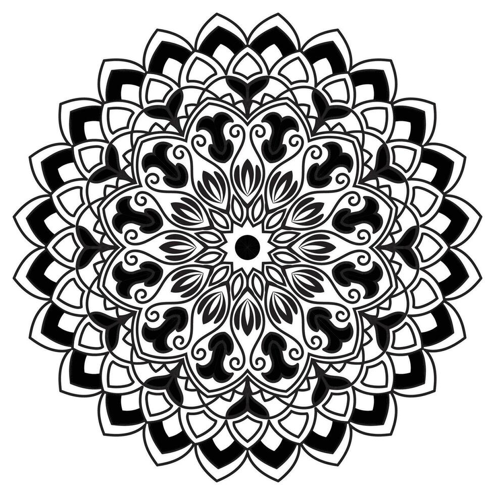 Mandala for coloring book page, tattoo, henna, decoration. stock illustration vector