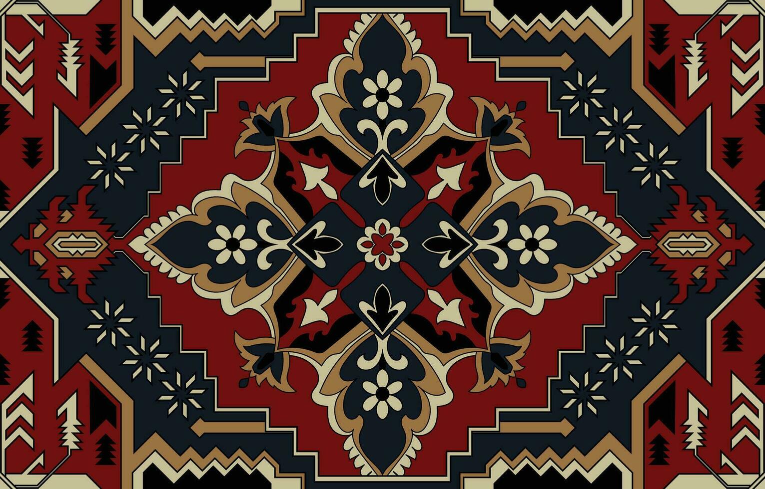 navajo pattern.Persian rug.Aztec tribal.seamless geometric pattern. Indigenous ethnic carpet. Ethnicity. Red carpet, the story of the fire war. vector