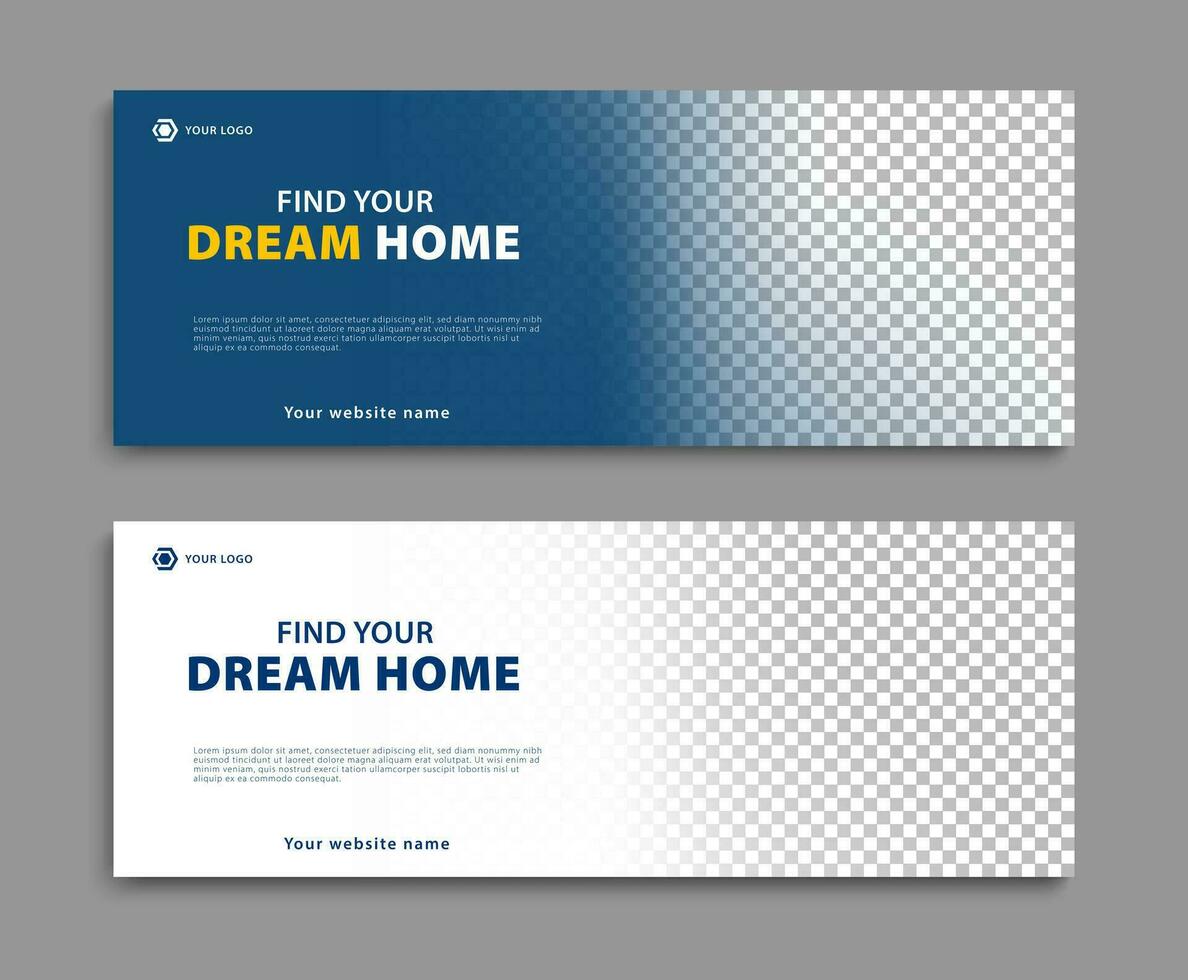 Home sale real estate social media cover template. Minimalist business web banner design. Social media post and web ad. Vector illustration