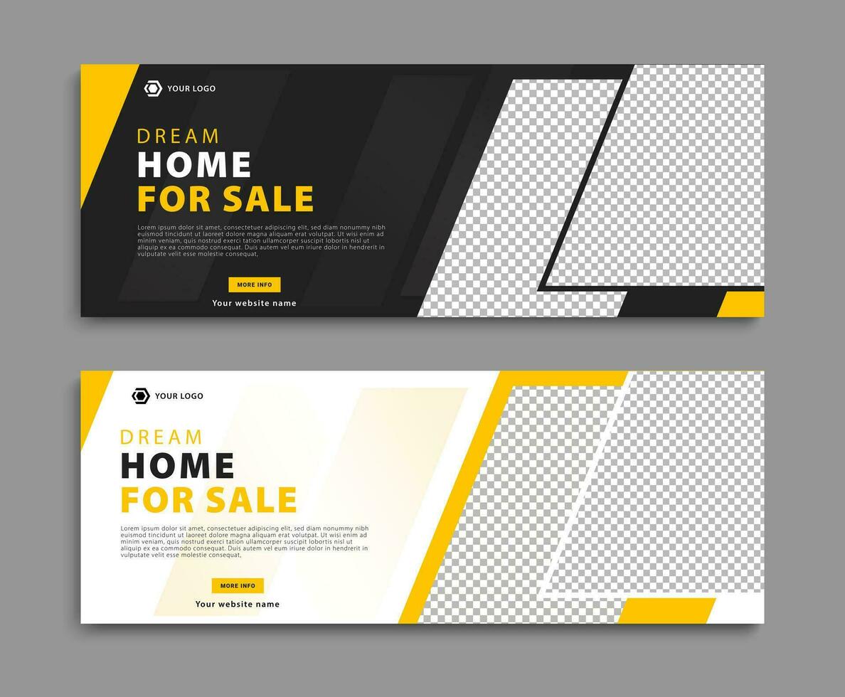 Home sale real estate social media cover template. Minimalist business web banner design. Social media post and web ad. Vector illustration