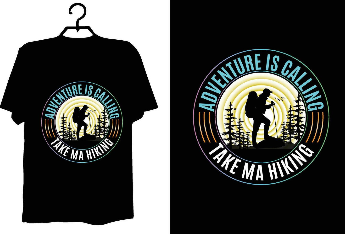 Hiking t shirt design vector