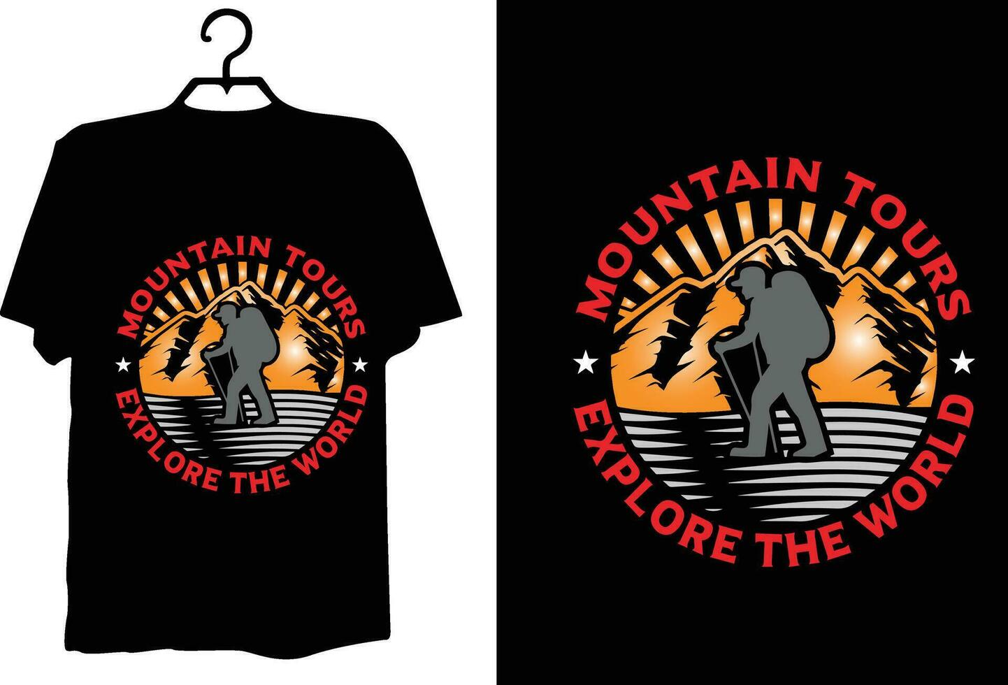 Hiking t shirt design vector