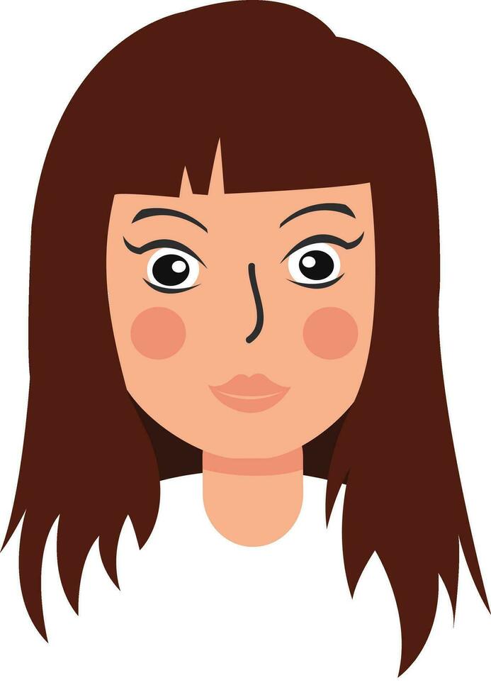 mujer peinado joven estilo retrato diseño vector