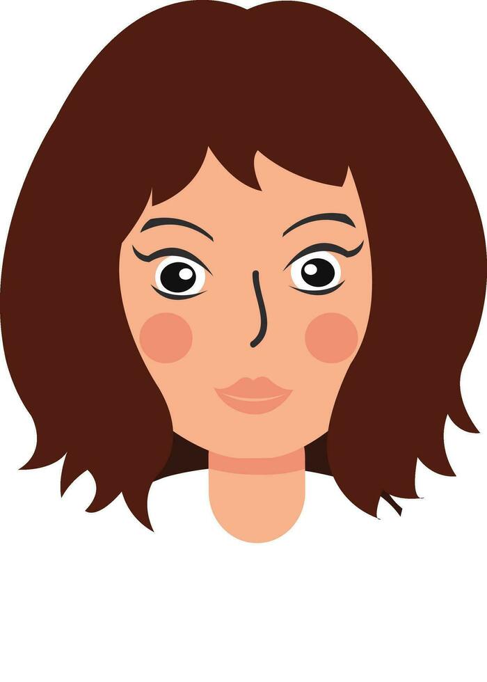 mujer peinado joven estilo retrato diseño vector