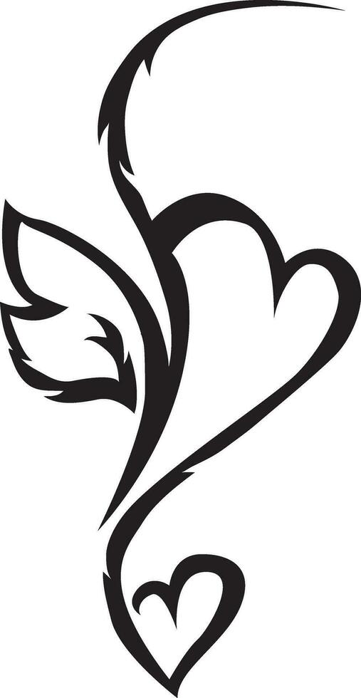 a black and white tattoo design of heart vector