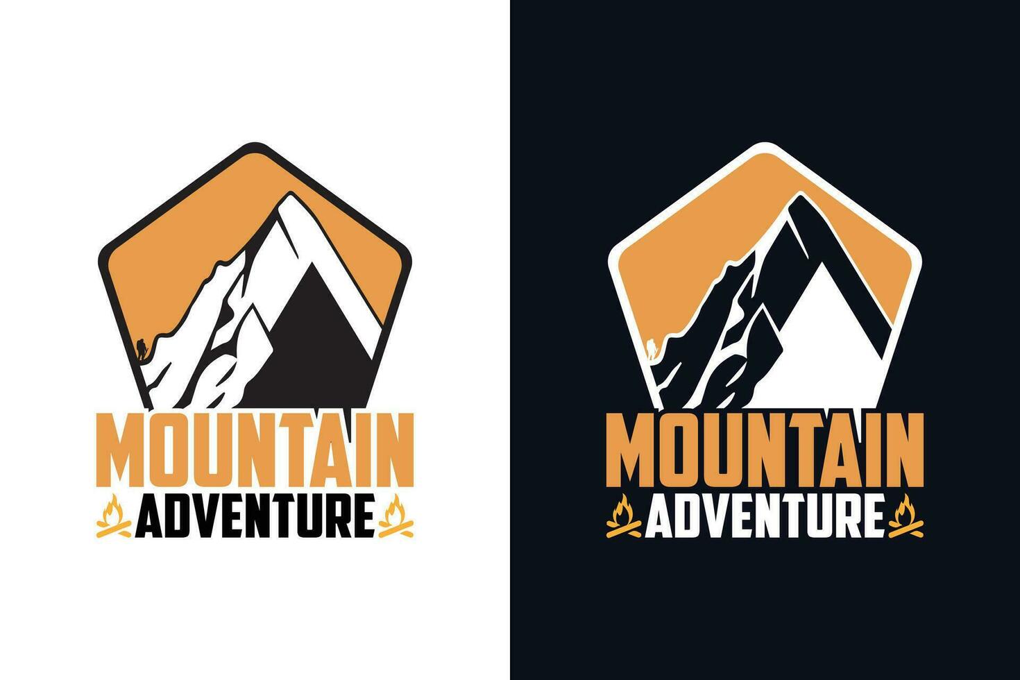 montaña aventuras logo vector. verano excursionismo camiseta impresión diseño vector