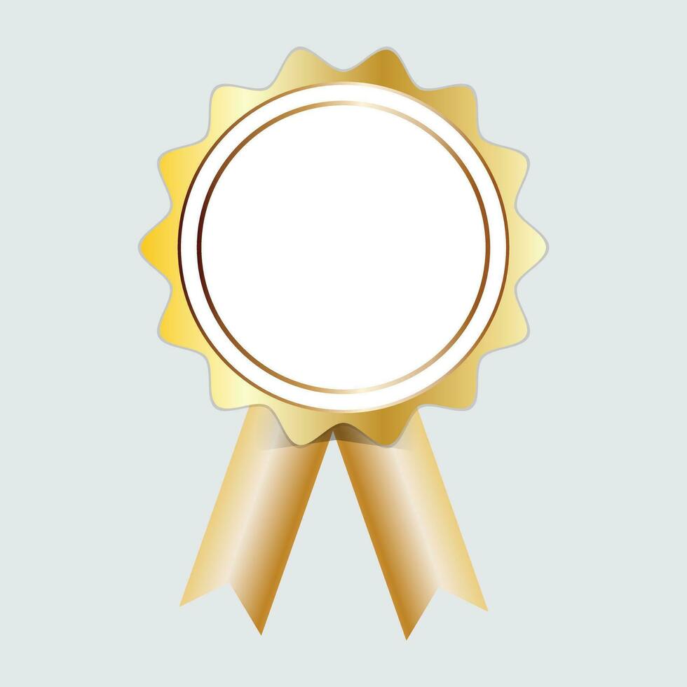 Premium quality badge gold medal champion award vector