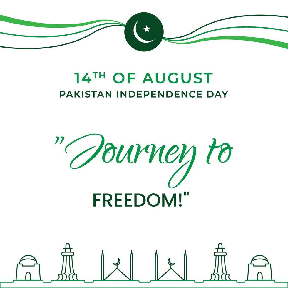 Pakistan Independence Day Post with Design vector