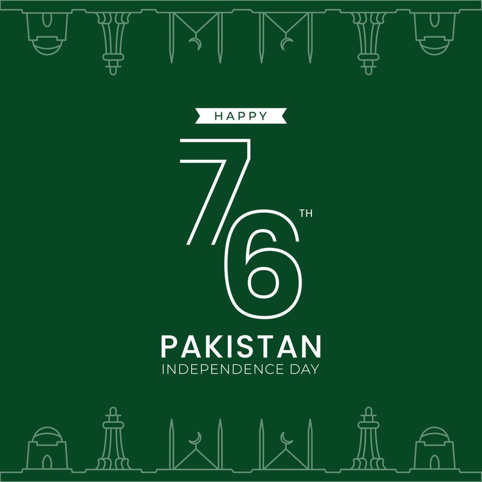 Pakistan Independence Day Post with Design vector