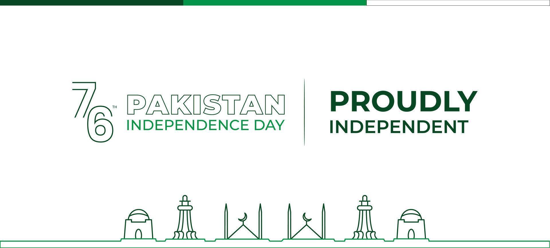 Pakistán independencia día bandera con diseño vector