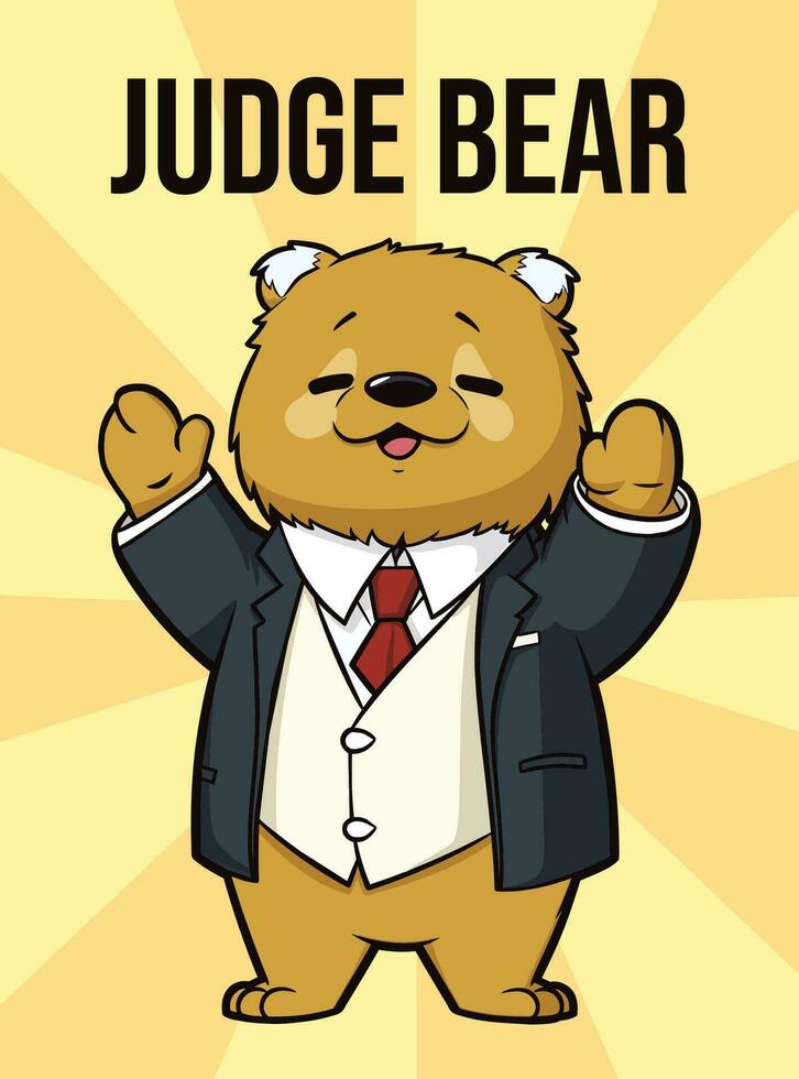Vector Illustration, Judge Bear, Animal Clipart