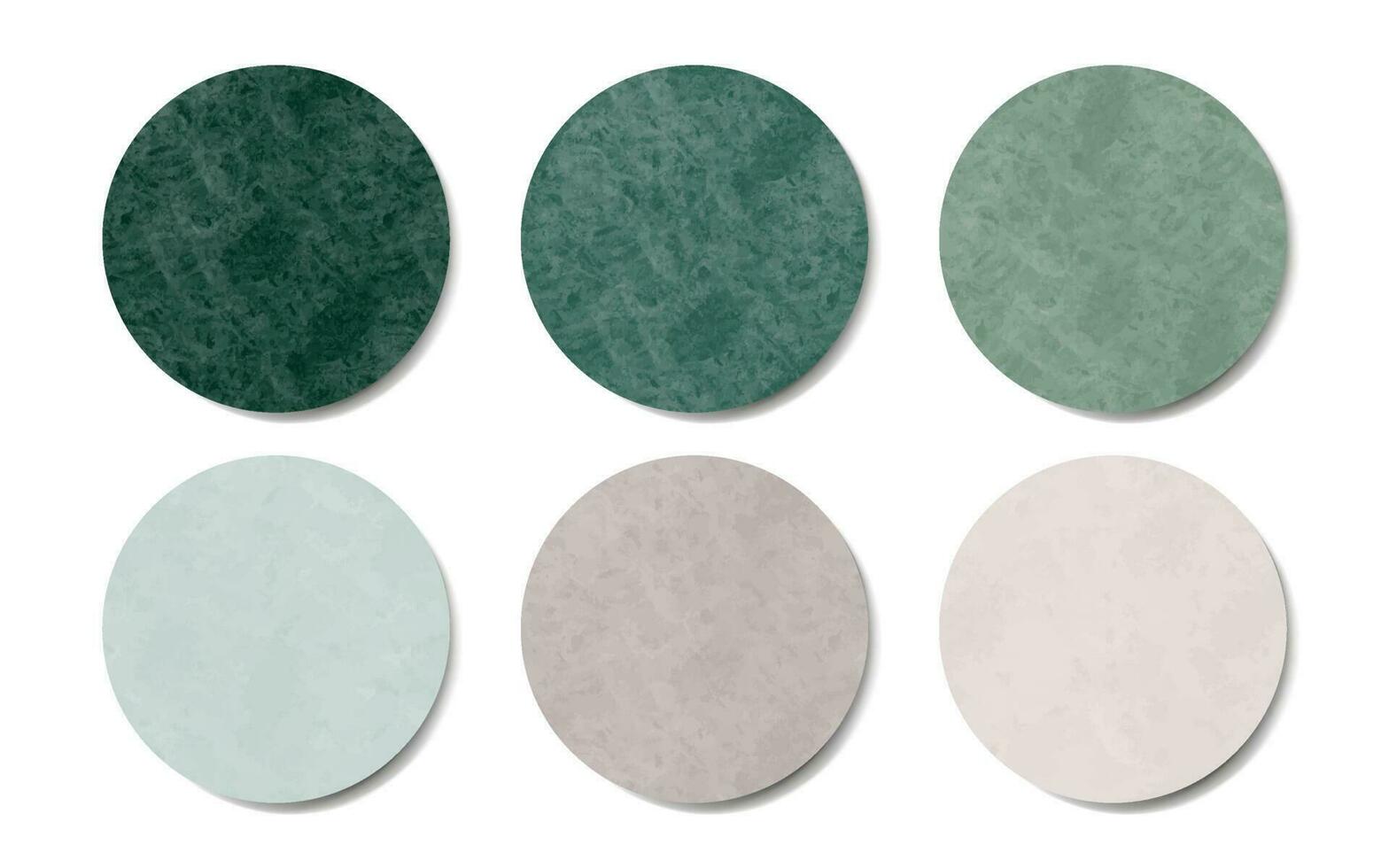 conjunto de redondo textura pegatinas suave pastel etiquetas de diferente círculos verde y beige vector pegatinas para diseño maquetas holográfico texturizado pegatinas para avance etiquetas, etiquetas